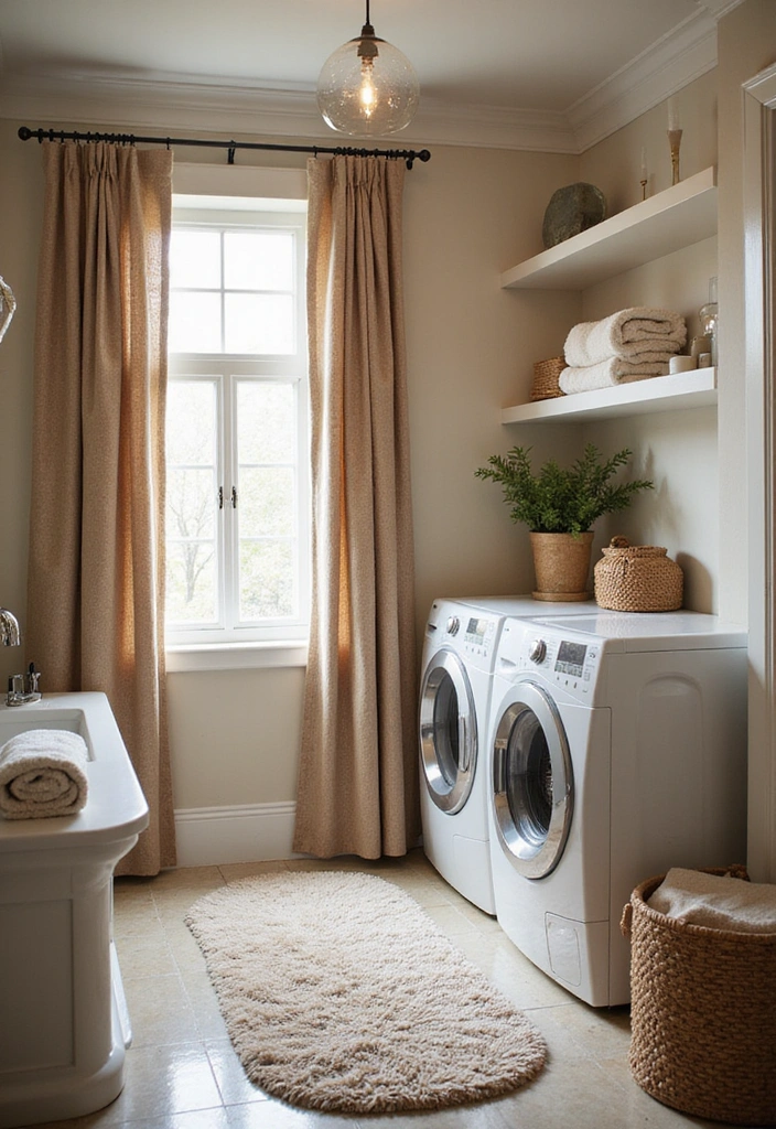 21 Luxury Laundry Room Ideas That'll Make You Feel Like a Million Bucks! - 18. Luxurious Textiles
