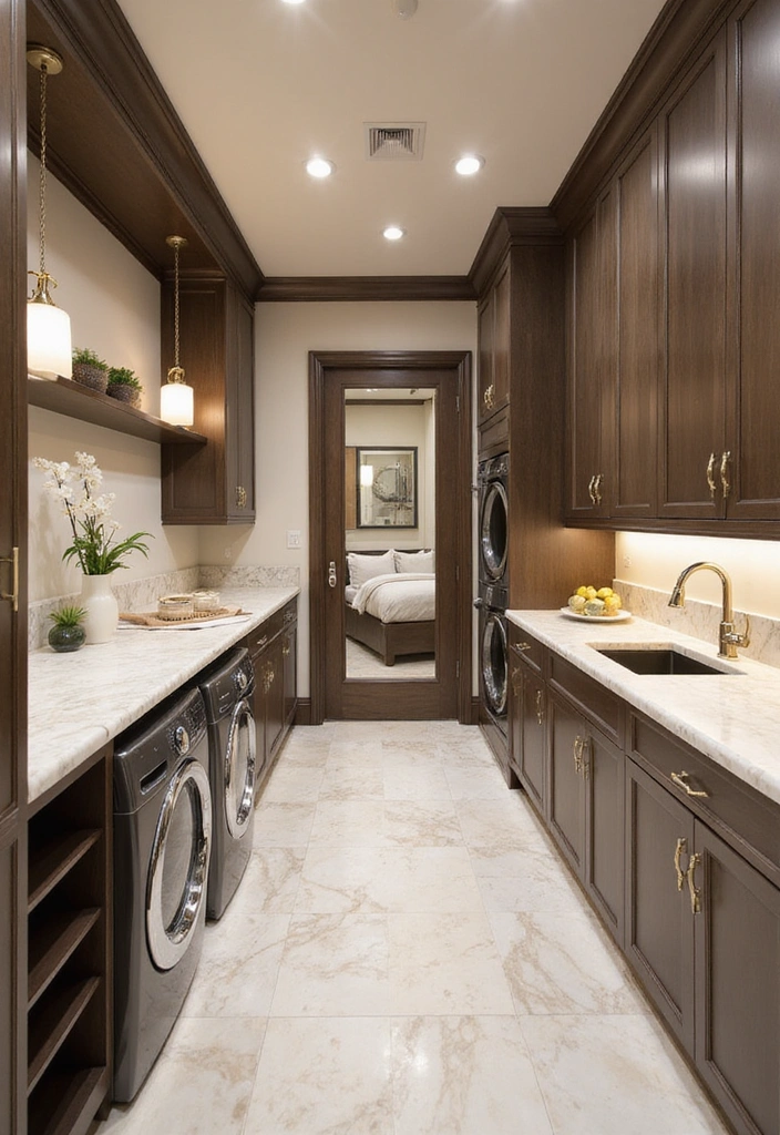21 Luxury Laundry Room Ideas That'll Make You Feel Like a Million Bucks! - 3. Elegant Marble Accents