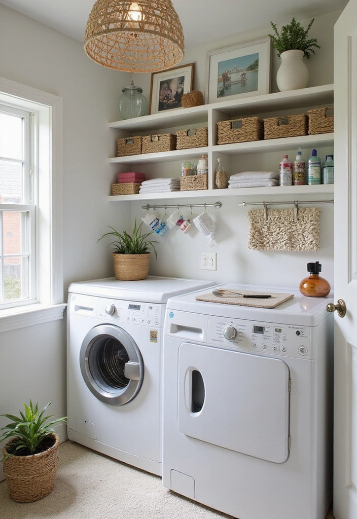 21 Luxury Laundry Room Ideas That'll Make You Feel Like a Million Bucks! - 8. Open Shelving Beauty