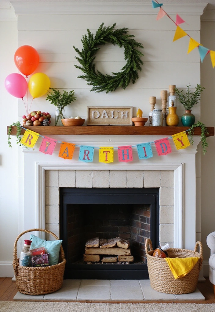21 Seasonal Farmhouse Mantel Decor Ideas That Will Transform Your Home for Every Holiday! - 16. Festive Party Decor