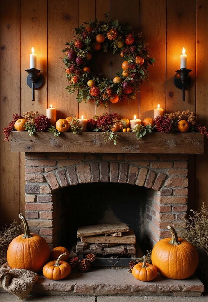 21 Seasonal Farmhouse Mantel Decor Ideas That Will Transform Your Home for Every Holiday! - 9. Harvest Festival