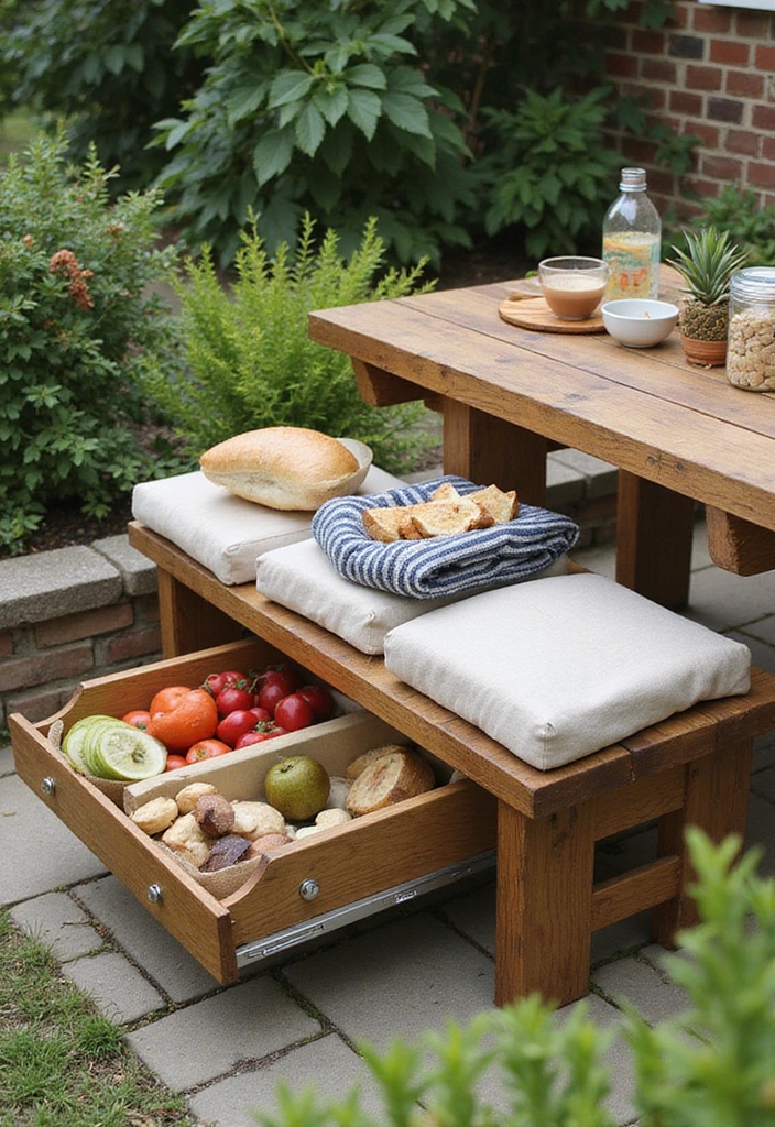 21 Space-Saving Bistro Table Ideas That'll Turn Your Small Garden into a Cozy Retreat! - 15. Bistro Tables with Storage Compartments