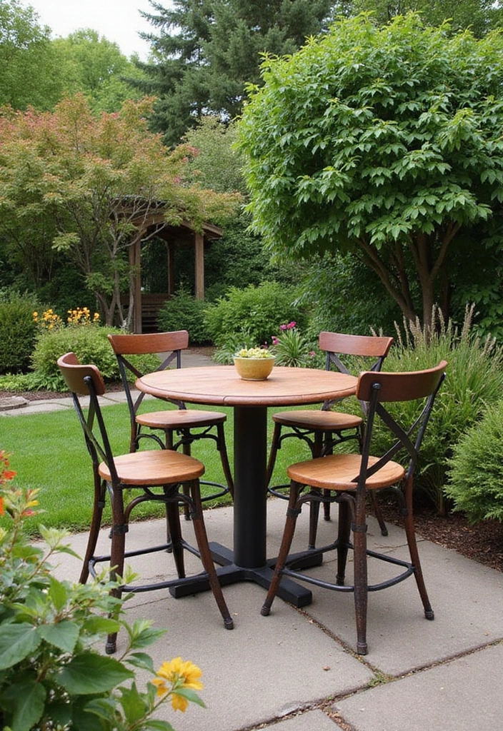 21 Space-Saving Bistro Table Ideas That'll Turn Your Small Garden into a Cozy Retreat! - 17. Stylish Bistro Tables with Bar Height