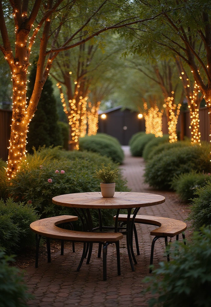 21 Space-Saving Bistro Table Ideas That'll Turn Your Small Garden into a Cozy Retreat! - 2. Round Bistro Tables with Benches