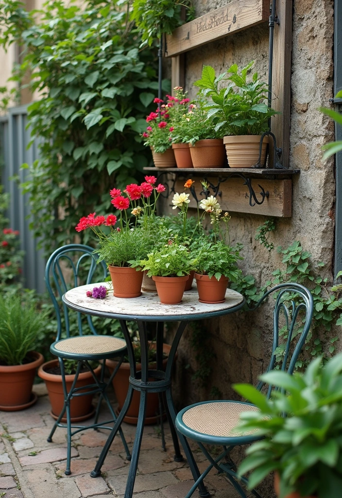 21 Space-Saving Bistro Table Ideas That'll Turn Your Small Garden into a Cozy Retreat! - 4. Wall-Mounted Bistro Tables