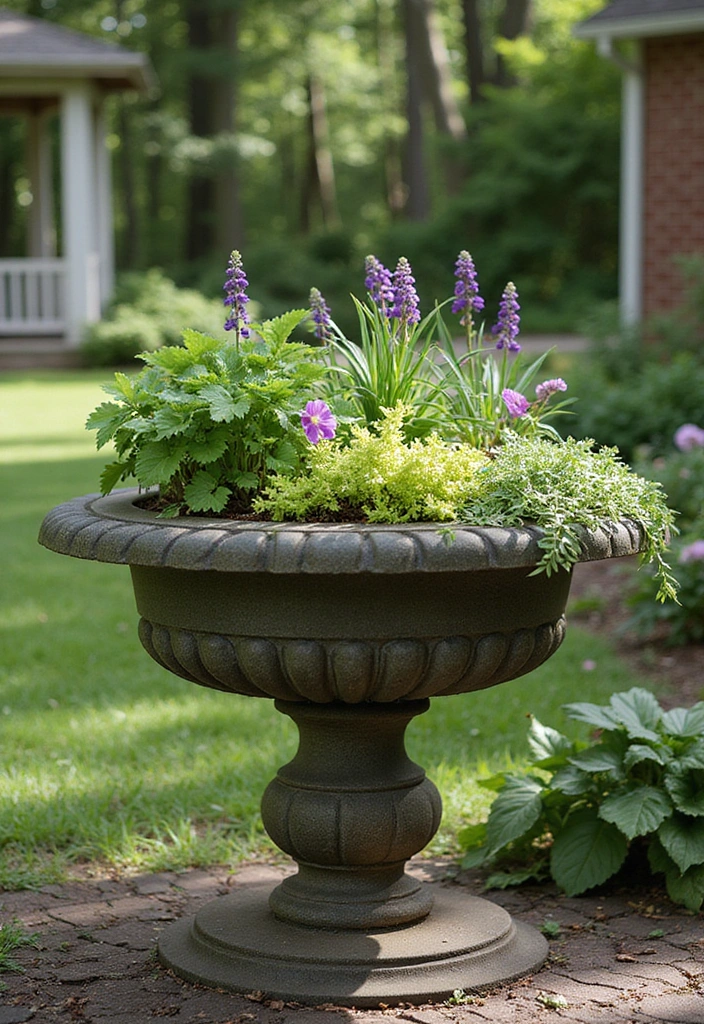 21 Space-Saving Bistro Table Ideas That'll Turn Your Small Garden into a Cozy Retreat! - 6. Bistro Table with Planter Base