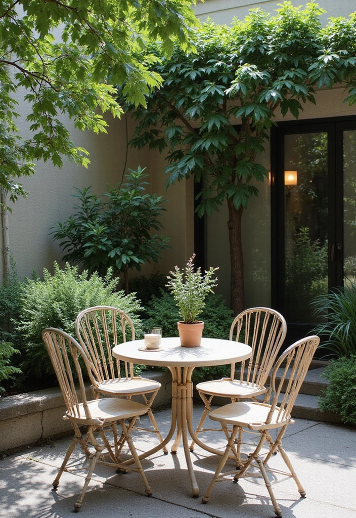 21 Space-Saving Bistro Table Ideas That'll Turn Your Small Garden into a Cozy Retreat! - 8. Minimalist Bistro Tables