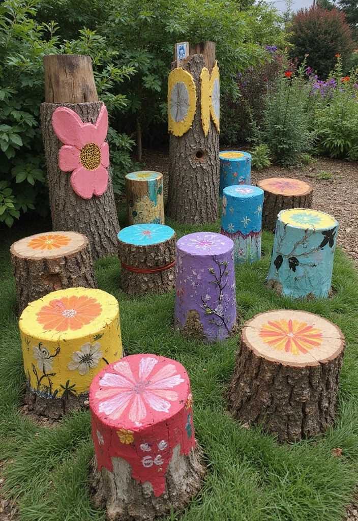 21 Stunning Tree Stump Furniture Ideas That Will Make Your Backyard the Talk of the Town! - 15. Stump Art Installations
