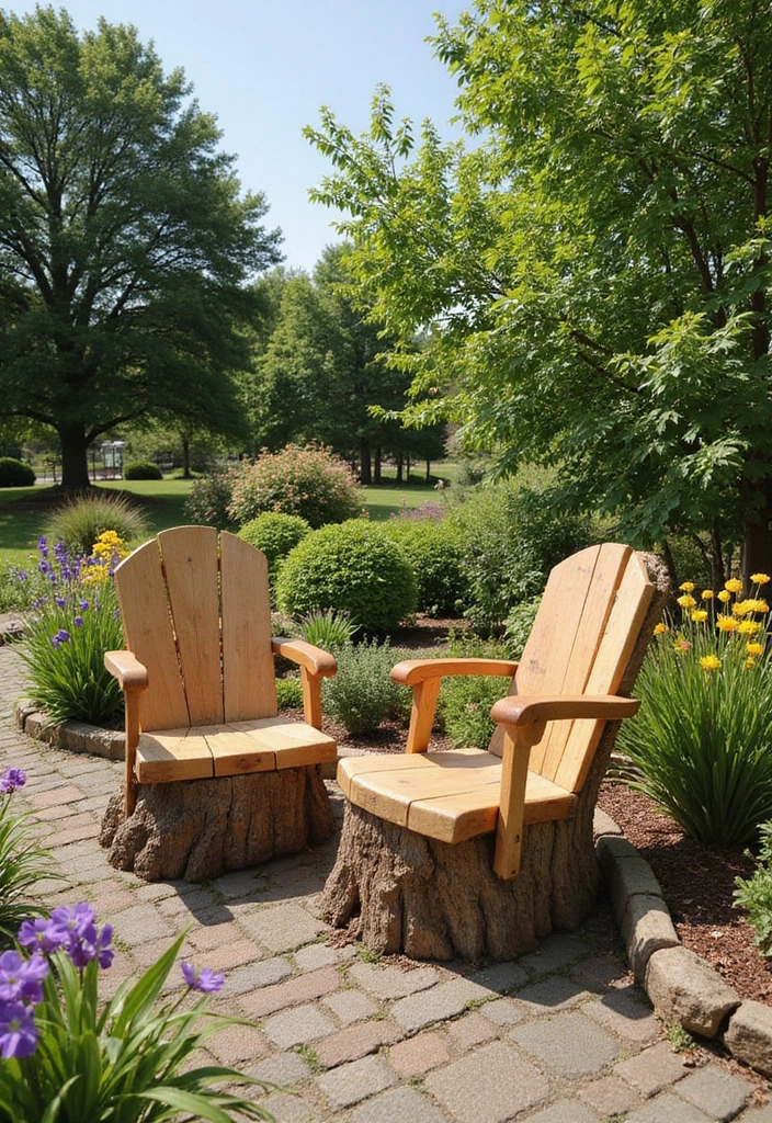 21 Stunning Tree Stump Furniture Ideas That Will Make Your Backyard the Talk of the Town! - 18. Stump Rocking Chairs