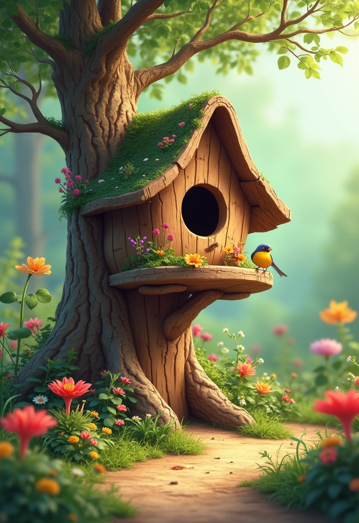 21 Stunning Tree Stump Furniture Ideas That Will Make Your Backyard the Talk of the Town! - 20. Tree Stump Birdhouses