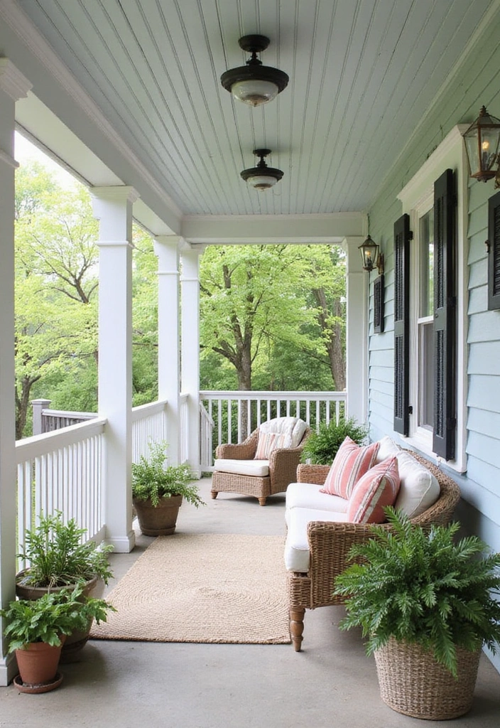 21 Trendy Porch Ceiling Designs That'll Transform Your Outdoor Space! - 13. Decorative Beadboard