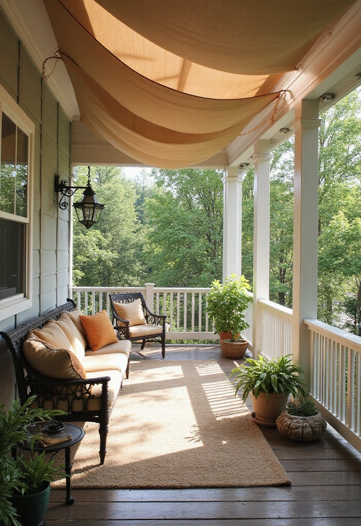 21 Trendy Porch Ceiling Designs That'll Transform Your Outdoor Space! - 19. Canopy Ceilings