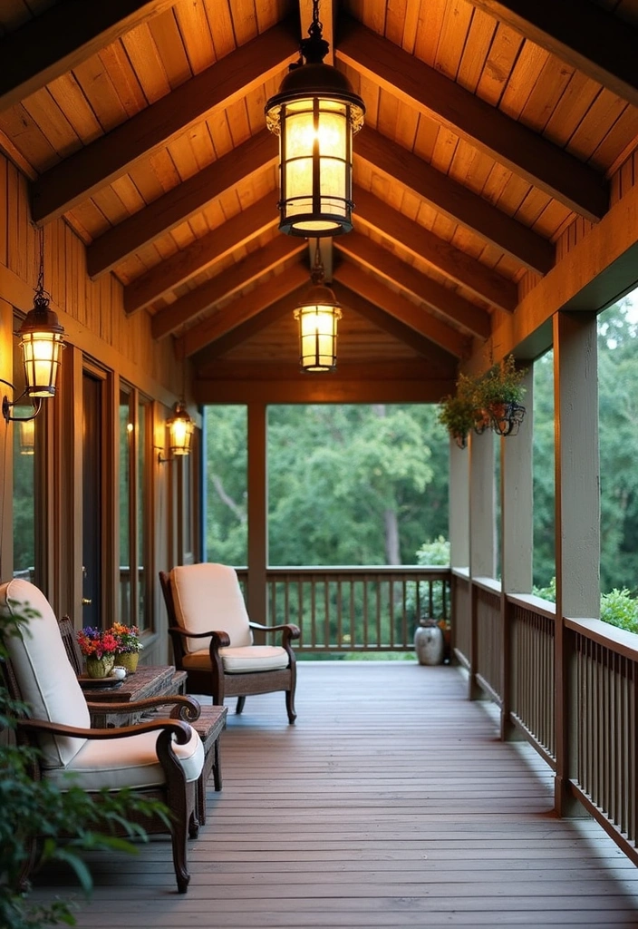 21 Trendy Porch Ceiling Designs That'll Transform Your Outdoor Space! - 6. Lantern-Style Ceilings