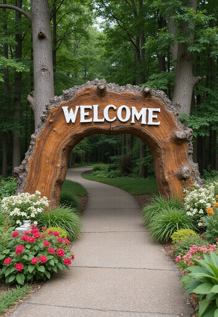 22 Brilliant Tree Stump Landscaping Ideas for a Jaw-Dropping Yard (Wait Until You See #17!) - 12. Tree Stump Entryway