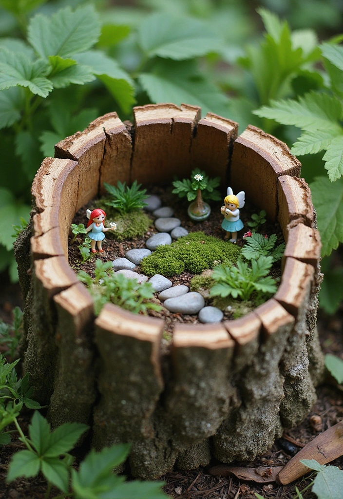22 Brilliant Tree Stump Landscaping Ideas for a Jaw-Dropping Yard (Wait Until You See #17!) - 2. Fairy Garden Stump