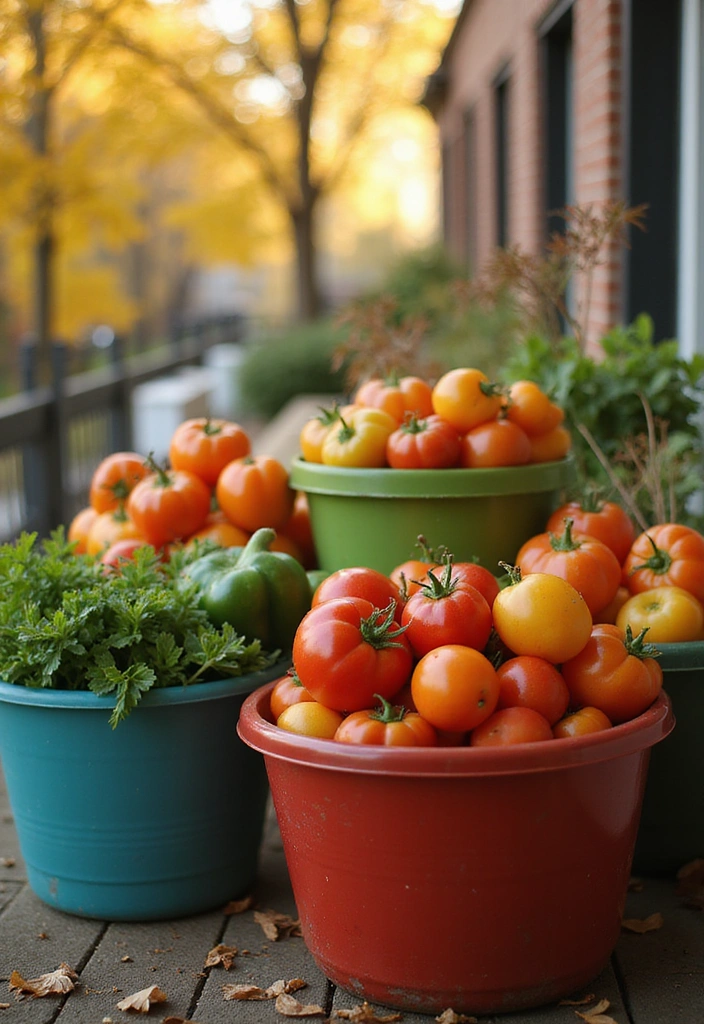 22 Clever Fall Vegetable Garden Ideas for Small Spaces (You Won't Believe How Easy #10 Is!) - 3. Container Gardening