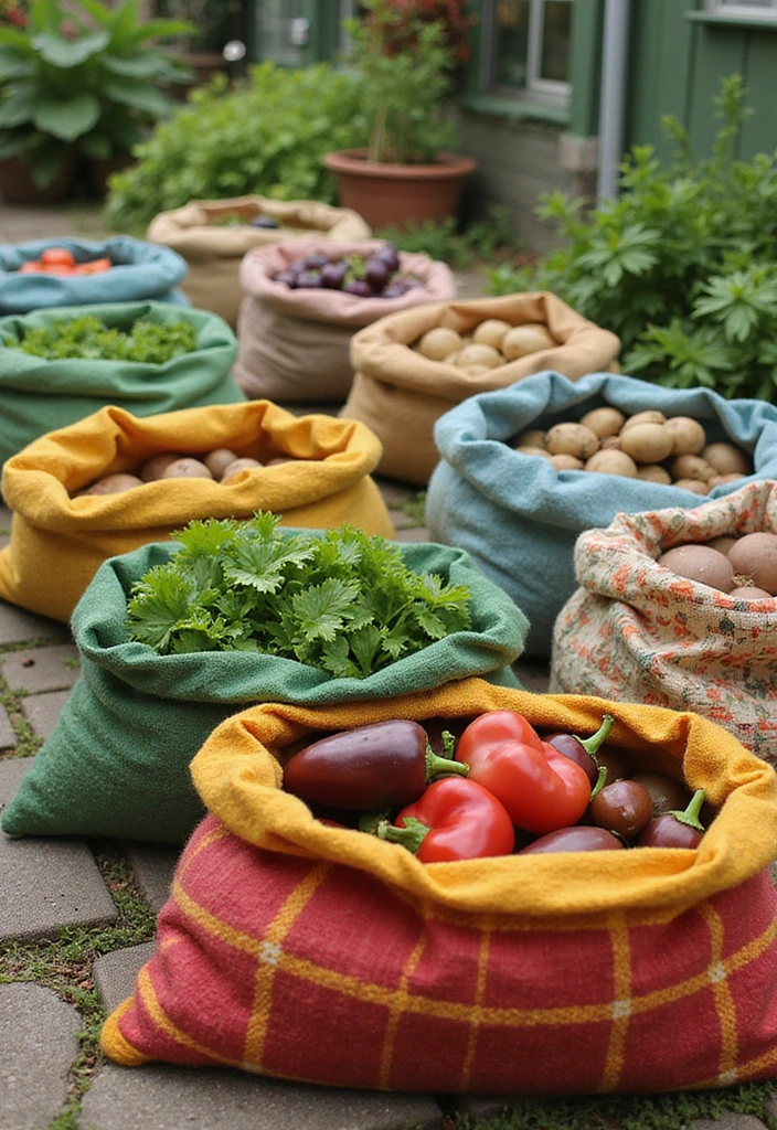 22 Clever Fall Vegetable Garden Ideas for Small Spaces (You Won't Believe How Easy #10 Is!) - 7. Grow Bags