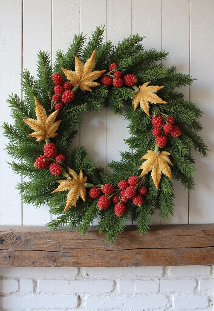 22 Colorful Mantel Decor Ideas That Will Brighten Up Any Room! - 16. Colorful Seasonal Wreaths