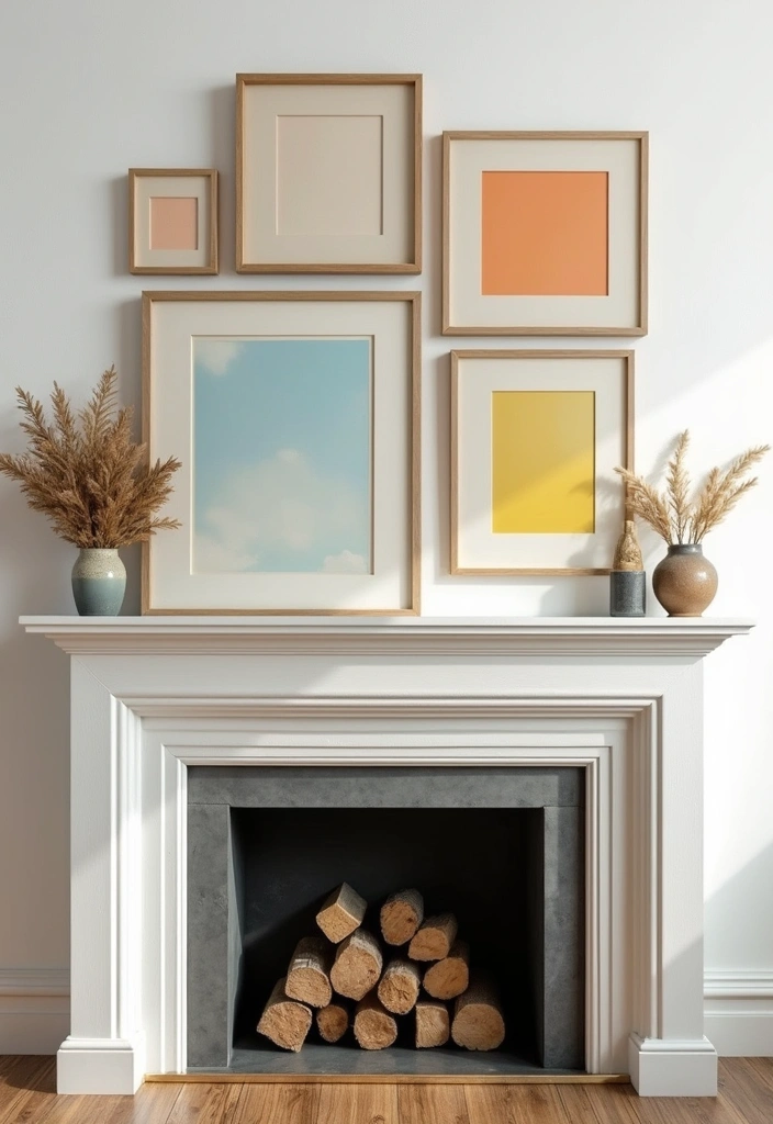 22 Colorful Mantel Decor Ideas That Will Brighten Up Any Room! - 2. Colorful Artwork