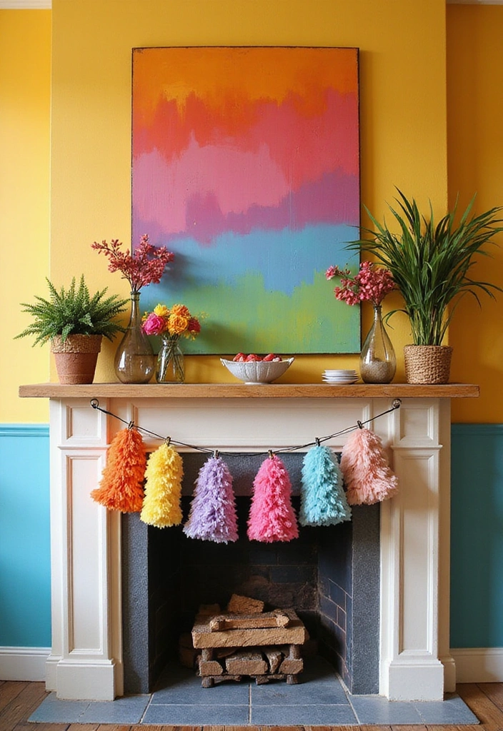 22 Colorful Mantel Decor Ideas That Will Brighten Up Any Room! - 22. Bold Color Schemes
