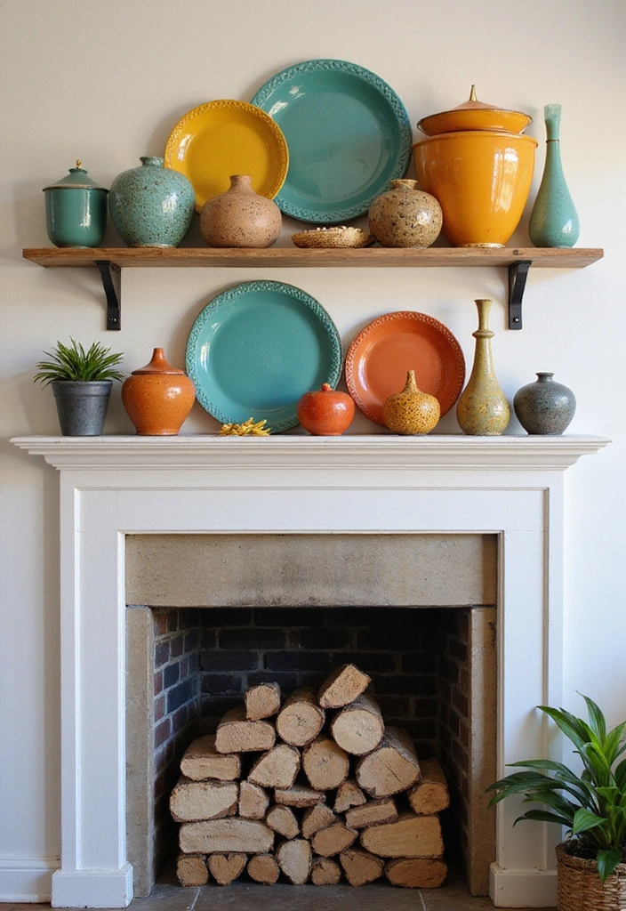 22 Colorful Mantel Decor Ideas That Will Brighten Up Any Room! - 9. Vintage Finds with a Twist
