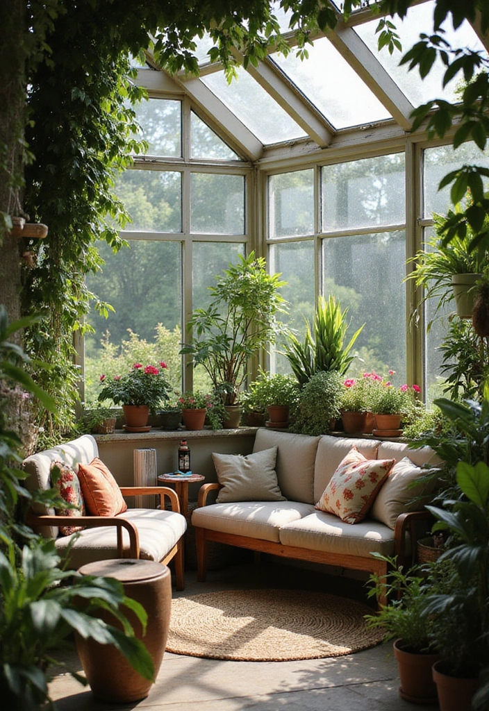 22 Genius Garden Greenhouse Ideas That Will Make Your Plants Thrive Like Never Before! - 15. Greenhouse with a Cozy Reading Nook
