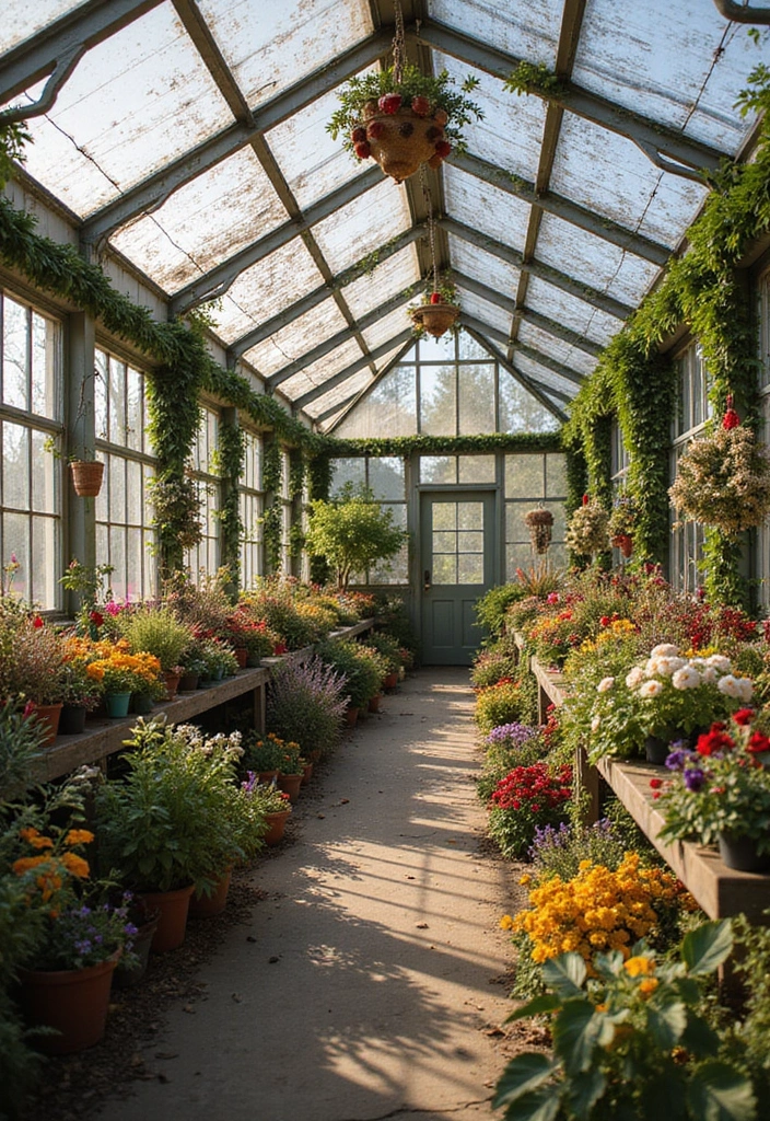 22 Genius Garden Greenhouse Ideas That Will Make Your Plants Thrive Like Never Before! - 16. Greenhouse with Seasonal Decorations