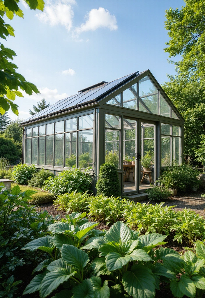 22 Genius Garden Greenhouse Ideas That Will Make Your Plants Thrive Like Never Before! - 6. Greenhouse with Solar Panels