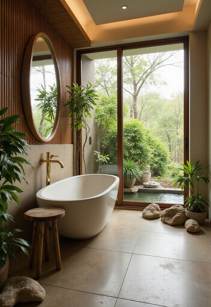 22 Modern Bathroom Ideas That Will Make You Feel Like You’re in a Spa (Don’t Miss #3!) - 1. Zen Garden Inspired Design