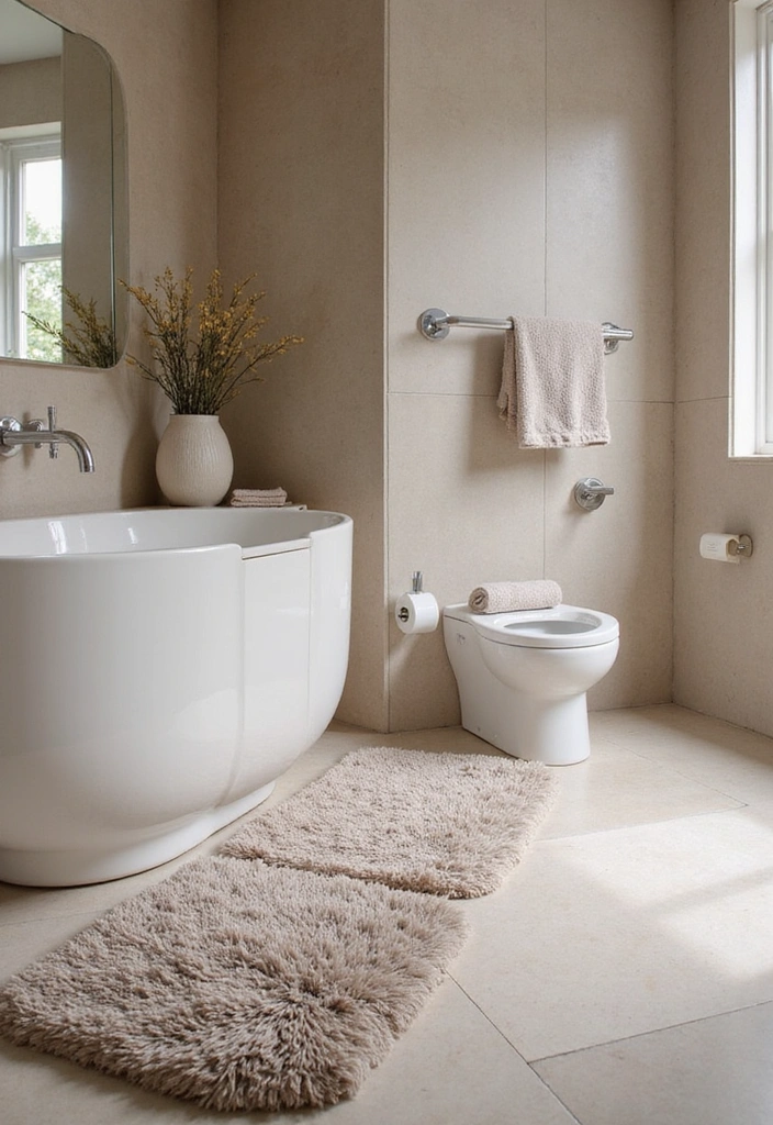 22 Modern Bathroom Ideas That Will Make You Feel Like You’re in a Spa (Don’t Miss #3!) - 16. Textured Fabrics