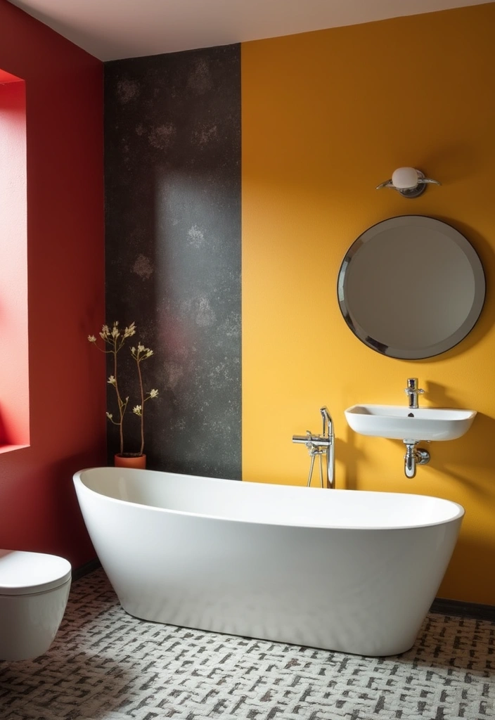 22 Modern Bathroom Ideas That Will Make You Feel Like You’re in a Spa (Don’t Miss #3!) - 17. Bold Accent Walls