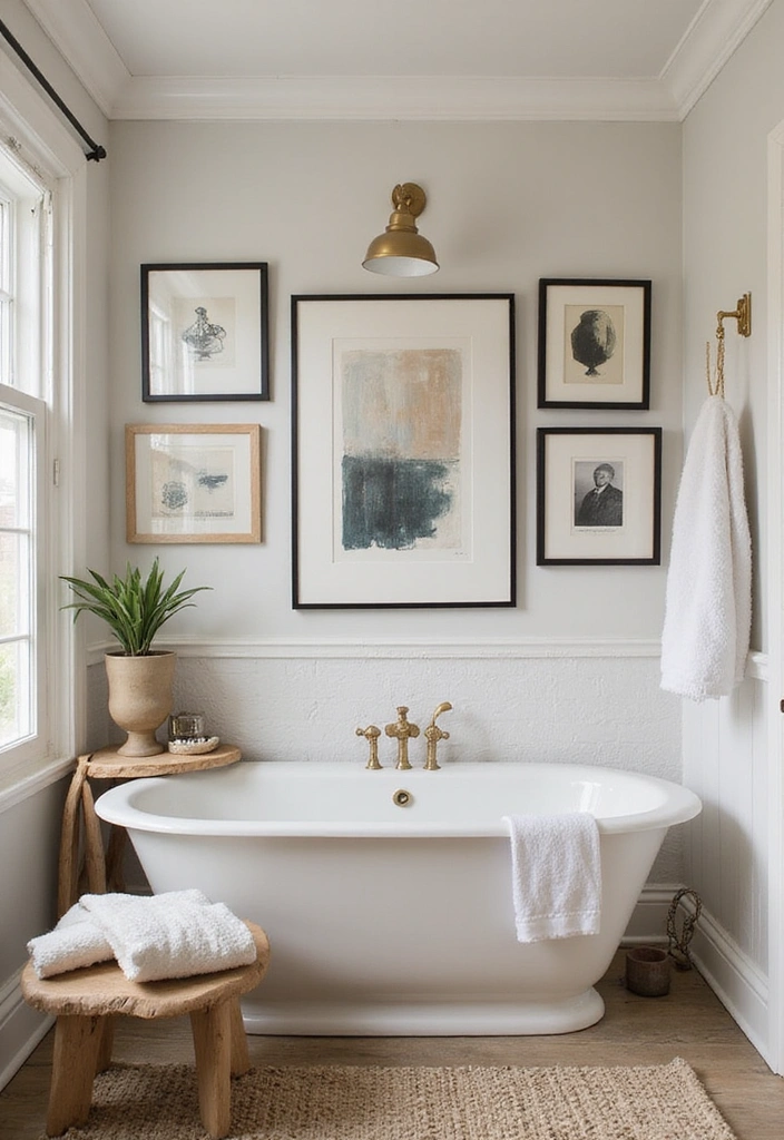 22 Modern Bathroom Ideas That Will Make You Feel Like You’re in a Spa (Don’t Miss #3!) - 18. Artful Decor Pieces