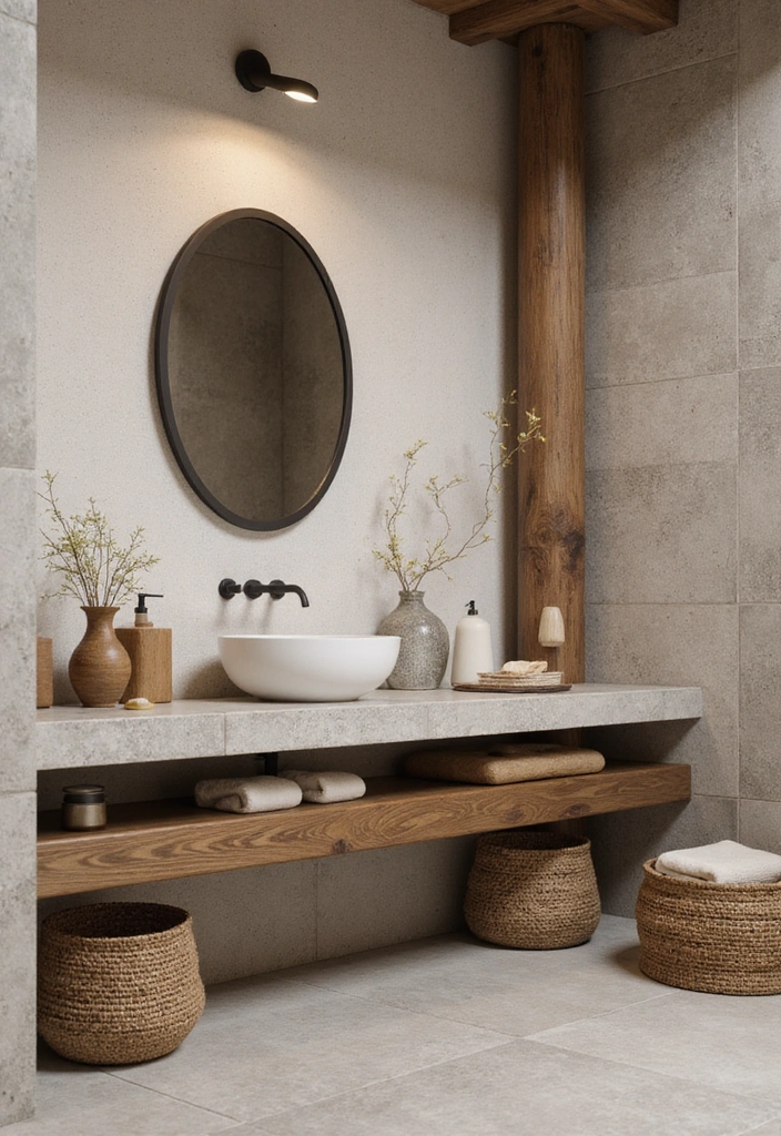 22 Modern Bathroom Ideas That Will Make You Feel Like You’re in a Spa (Don’t Miss #3!) - 4. Organic Textures
