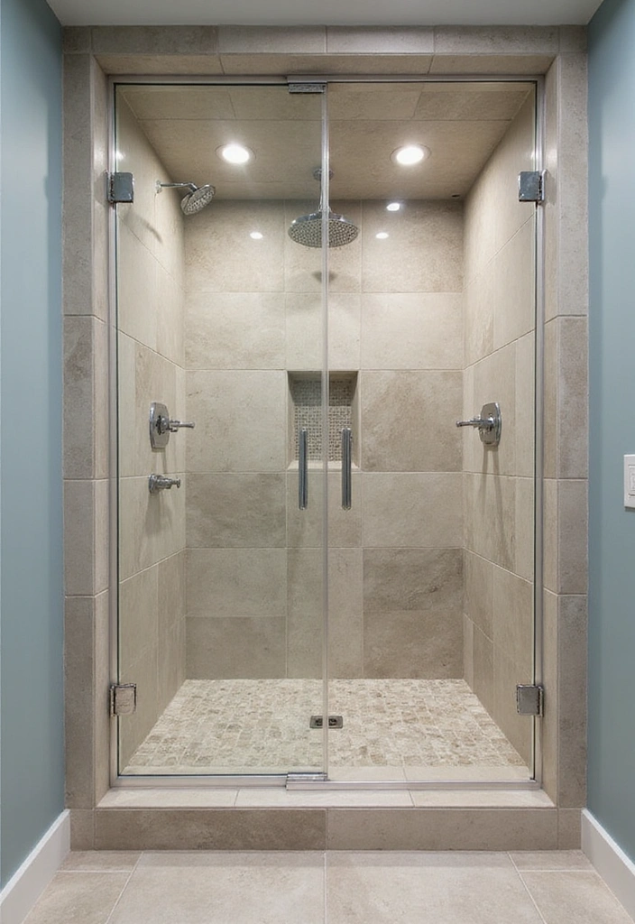 22 Modern Bathroom Ideas That Will Make You Feel Like You’re in a Spa (Don’t Miss #3!) - 7. Walk-In Shower with Rainfall Showerhead