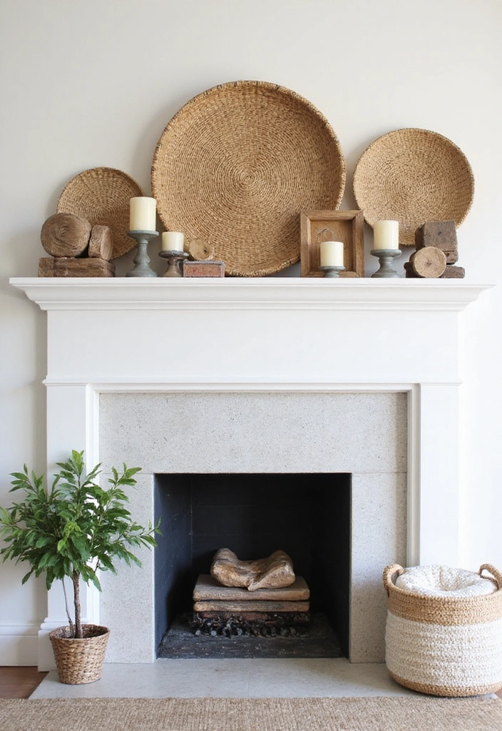 22 Modern Farmhouse Mantel Decor Ideas That Will Leave You Breathless! - 1. Layered Textures