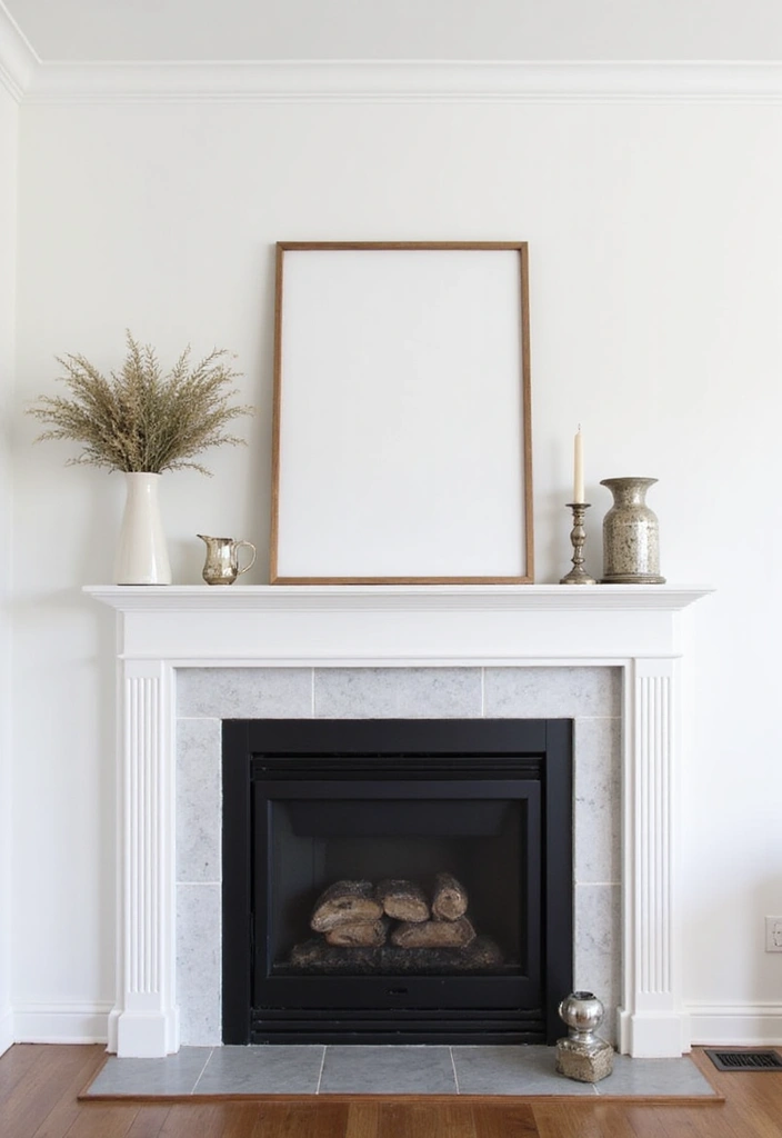 22 Modern Farmhouse Mantel Decor Ideas That Will Leave You Breathless! - 10. Minimalist Approach