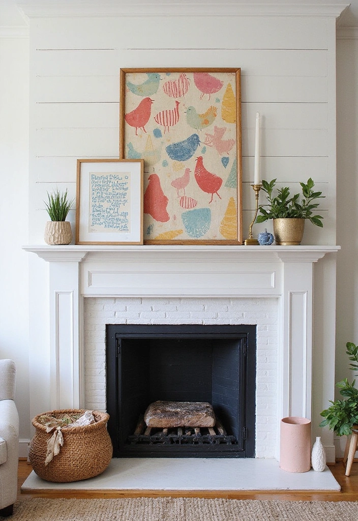 22 Modern Farmhouse Mantel Decor Ideas That Will Leave You Breathless! - 14. Playful Patterns