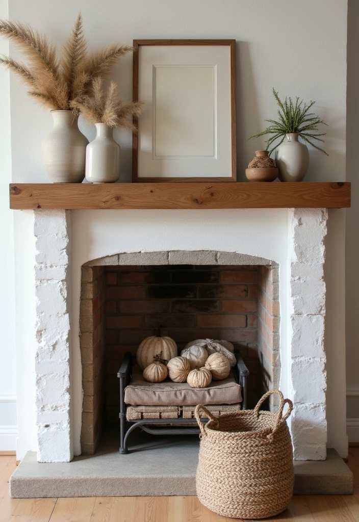 22 Modern Farmhouse Mantel Decor Ideas That Will Leave You Breathless! - 17. Warm Texture Combinations