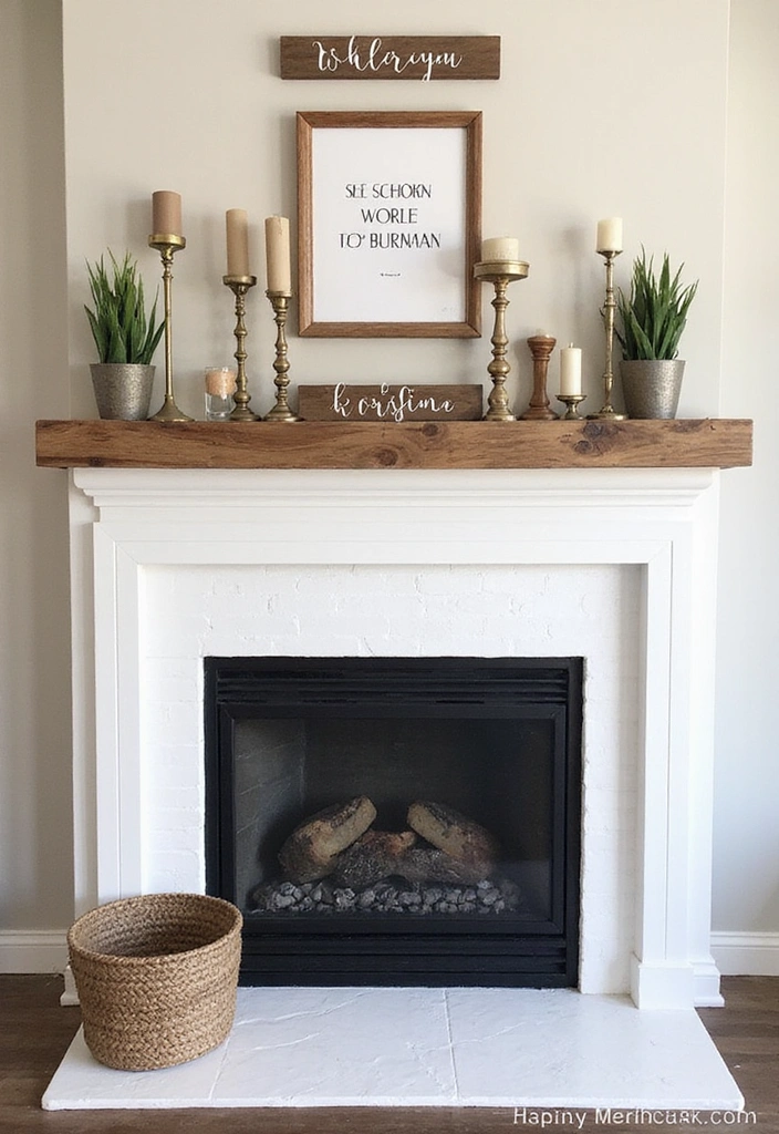 22 Modern Farmhouse Mantel Decor Ideas That Will Leave You Breathless! - 21. Personalized Signs