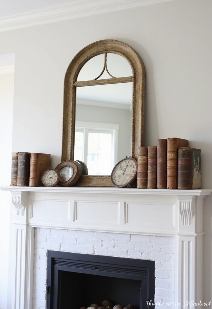 22 Modern Farmhouse Mantel Decor Ideas That Will Leave You Breathless! - 3. Vintage Finds