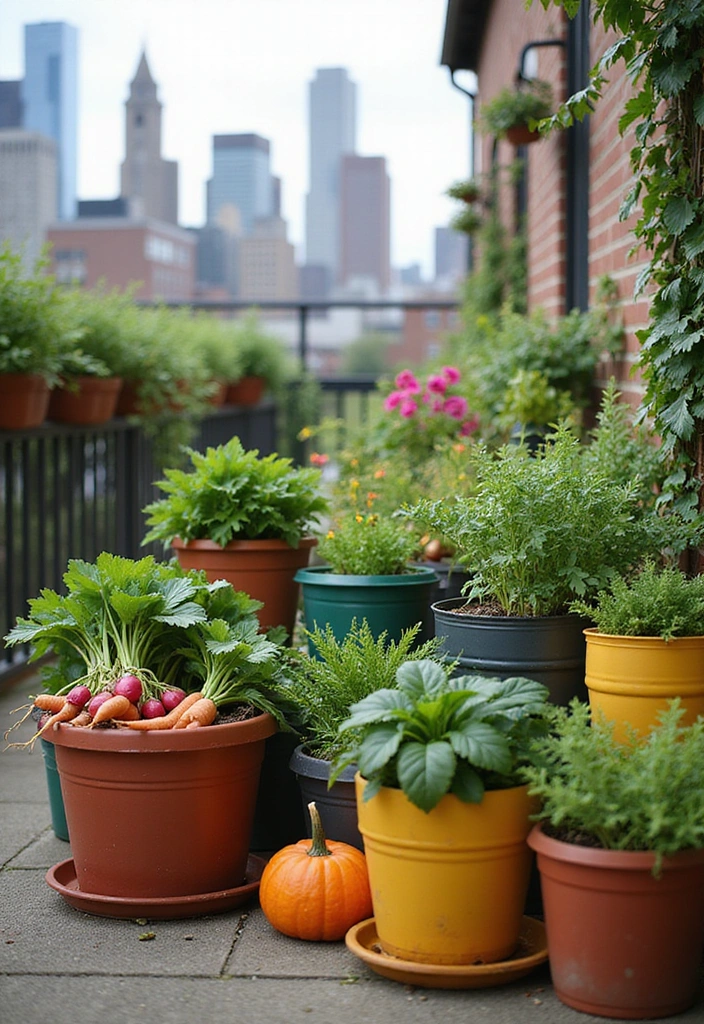 22 Urban Fall Vegetable Garden Ideas for City Dwellers (You’ll Want to Start Right Now!) - 2. Container Gardening for Small Spaces
