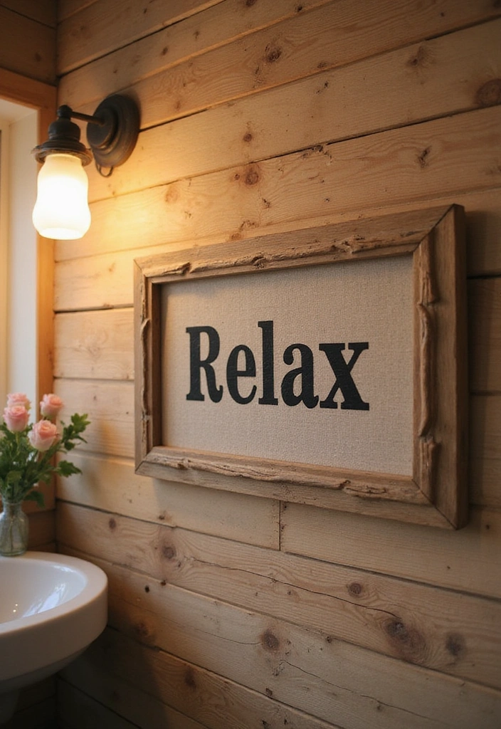 25 Bathroom Sign Ideas That Will Transform Your Space (You Won't Believe #7!) - 1. Rustic Wooden Signs