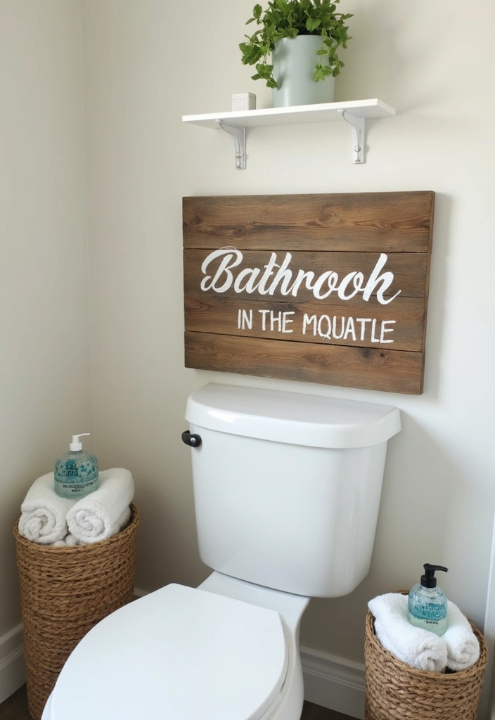 25 Bathroom Sign Ideas That Will Transform Your Space (You Won't Believe #7!) - 23. DIY Signs