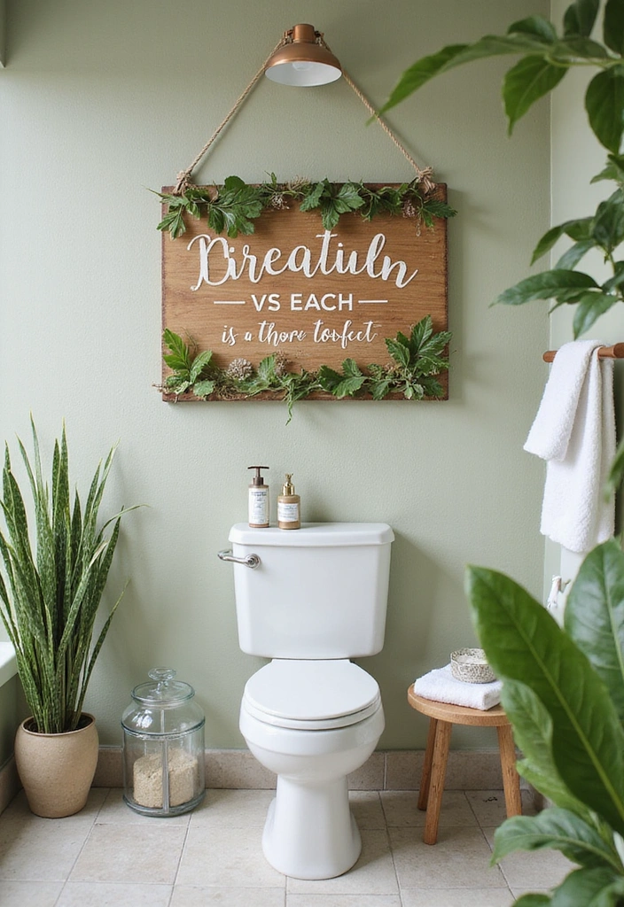 25 Bathroom Sign Ideas That Will Transform Your Space (You Won't Believe #7!) - 25. Eco-Friendly Signs