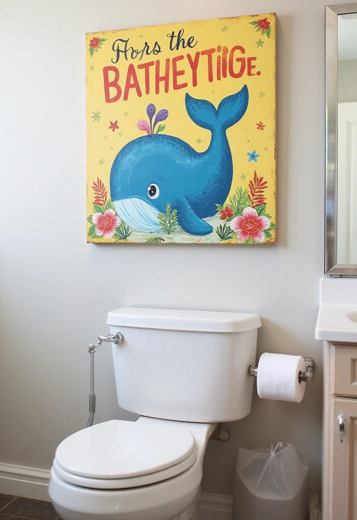 25 Bathroom Sign Ideas That Will Transform Your Space (You Won't Believe #7!) - 3. Whimsical Animal Signs
