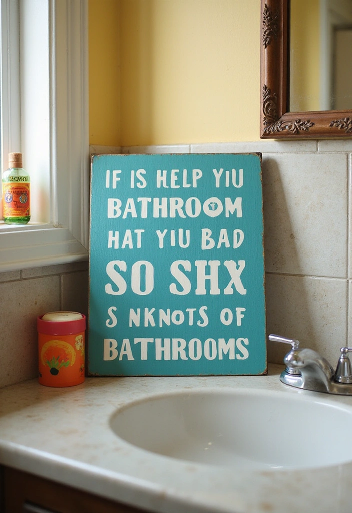 25 Bathroom Sign Ideas That Will Transform Your Space (You Won't Believe #7!) - 7. Funny Bathroom Jokes