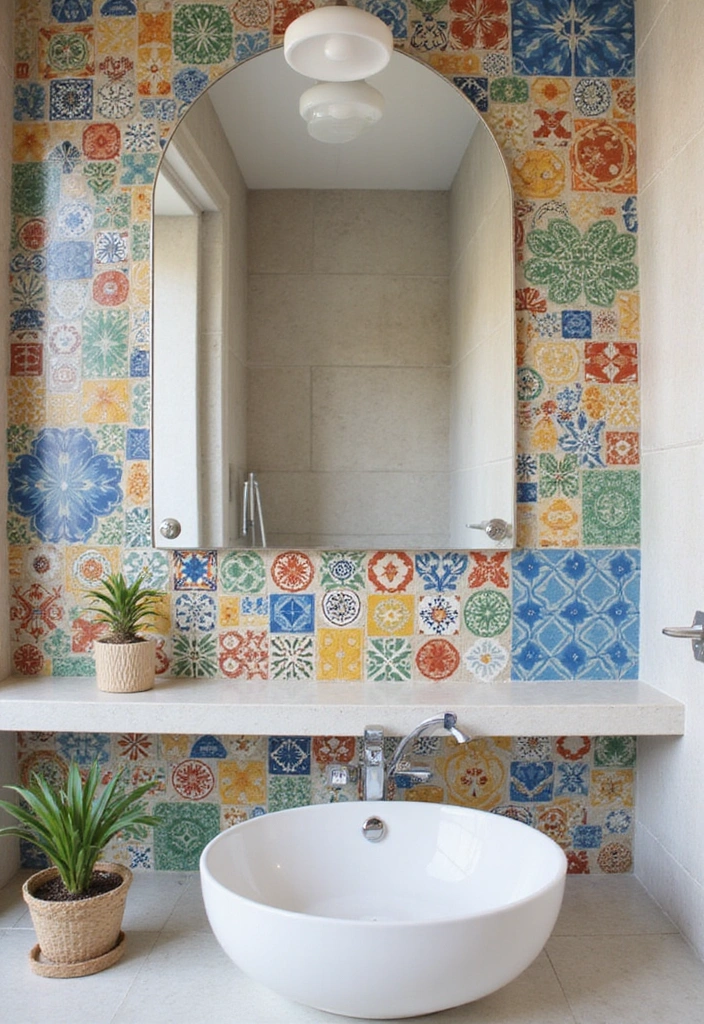 25 Bathroom Sign Ideas That Will Transform Your Space (You Won't Believe #7!) - 9. Colorful Tile Signs