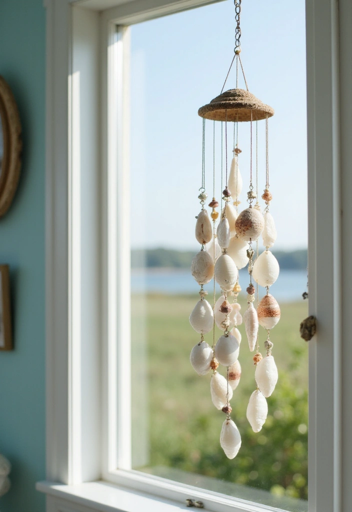 25 DIY Beach Themed Decor Projects for a Stunning Living Room Makeover! - 23. Seashell Wind Chimes