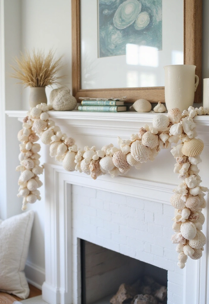 25 DIY Beach Themed Decor Projects for a Stunning Living Room Makeover! - 7. Seashell Garland