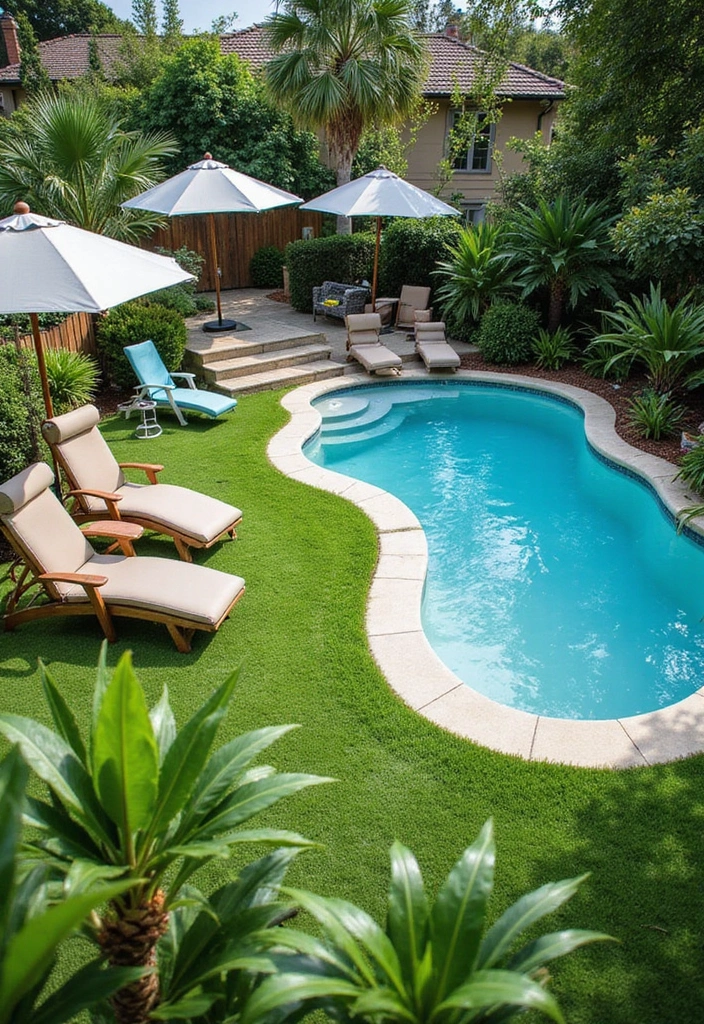 25 DIY Small Backyard Turf Ideas That Will Make You a Landscaping Pro (Don't Miss #12!) - 11. Turf Swim Area
